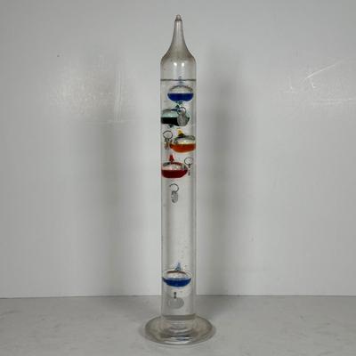 LOT 114A: Vintage Lead Crystal Globe & Galileo Thermometer