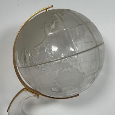 LOT 114A: Vintage Lead Crystal Globe & Galileo Thermometer