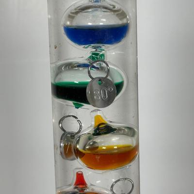 LOT 114A: Vintage Lead Crystal Globe & Galileo Thermometer