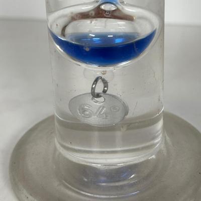 LOT 114A: Vintage Lead Crystal Globe & Galileo Thermometer