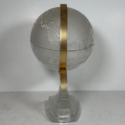 LOT 114A: Vintage Lead Crystal Globe & Galileo Thermometer