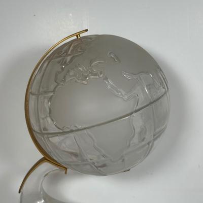 LOT 114A: Vintage Lead Crystal Globe & Galileo Thermometer
