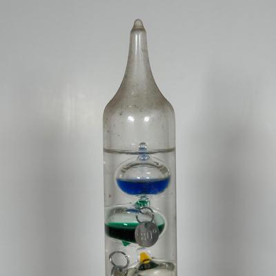 LOT 114A: Vintage Lead Crystal Globe & Galileo Thermometer