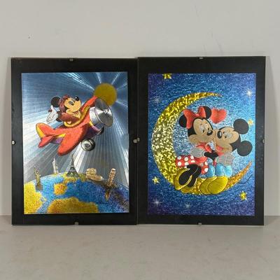 LOT 116A: Two Framed Disney Foil Artworks