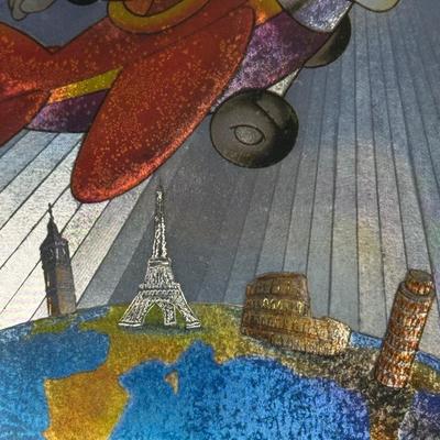 LOT 116A: Two Framed Disney Foil Artworks