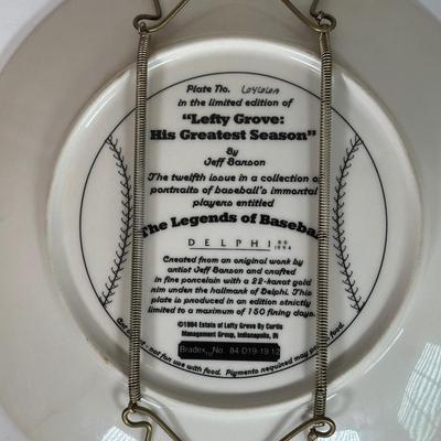 LOT 174A: The Bradford Exchange Great Moments In Baseball & Delph The Legends Of Baseball Decorative Plates