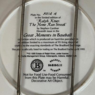 LOT 174A: The Bradford Exchange Great Moments In Baseball & Delph The Legends Of Baseball Decorative Plates
