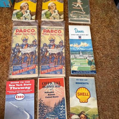 Vintage road maps