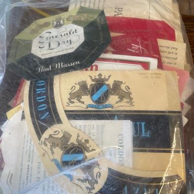 Vintage glasses, book, wine labels and more