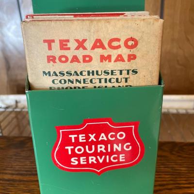 Texaco map holder and maps