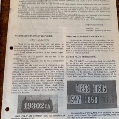 ALPCA newsletters, Wayne’s filling stations Gas globes and Northland Auction