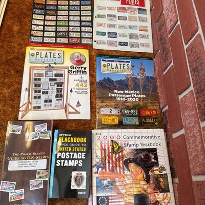 License plates and Postage Stamps books