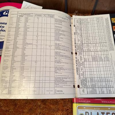 License plates and Postage Stamps books