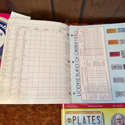 License plates and Postage Stamps books