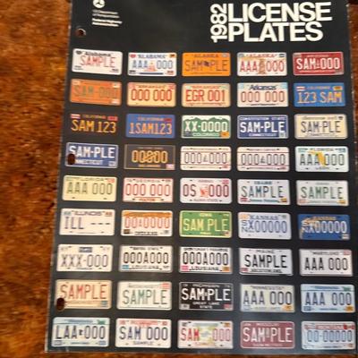 License plates and Postage Stamps books