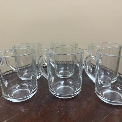 Set of 6 glass mugs