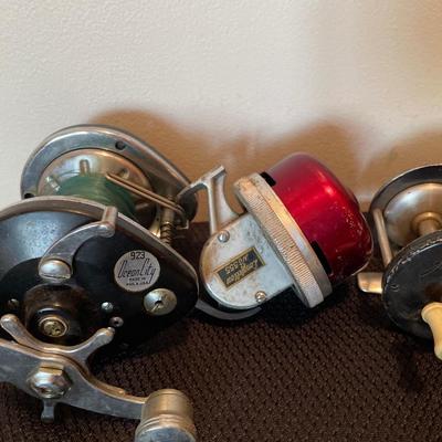 Trump box only & 3 vintage reels