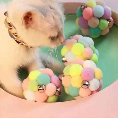 Sale Photo Thumbnail #831: 1 pom pom & bell cat ball toy