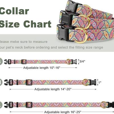 Sale Photo Thumbnail #879: Size large - see size chart

Colorful Sacred Pink Mandala Art Printed Adjustable Quick Release Nylon Dog Collar w/Durable D-Ring