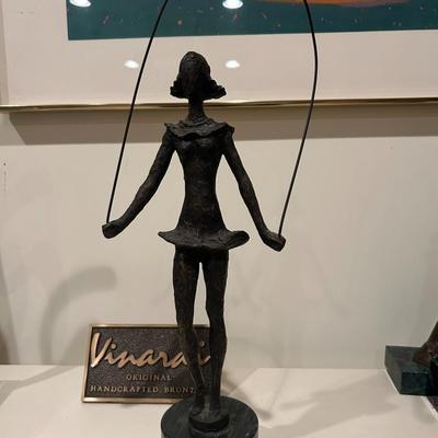 Vinardi Girl Jumping Rope Sculpture