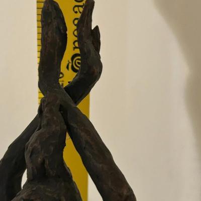 Pair of Dancers Bronze Statue on marble BRUTALIST
