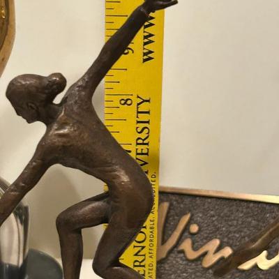 Vinardi Bronze Sculpture Girl on Balance Beam Gymnast