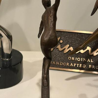 Vinardi Bronze Sculpture Girl on Balance Beam Gymnast