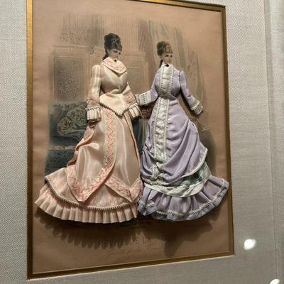 PAIR OF EMBELLISHED PRINTS, VICTORAIN FASHION