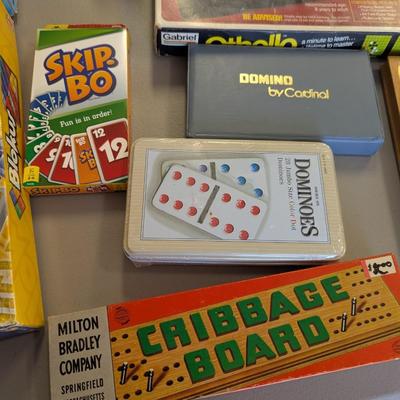 Assortment Of Games Dominoes Othello Scrabble Blokus Rummikub (G)