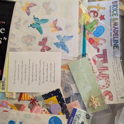 Box Lot Of Scrapbook Stickers & Crafts (G)