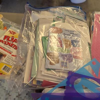 Box Lot Of Scrapbook Stickers & Crafts (G)