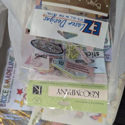 Box Lot Of Scrapbook Stickers & Crafts (G)