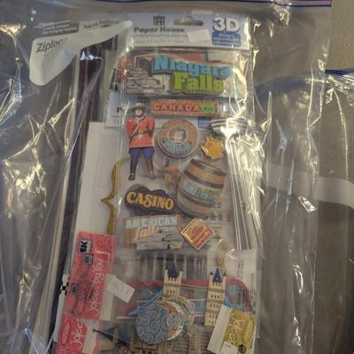 Box Lot Of Scrapbook Stickers & Crafts (G)