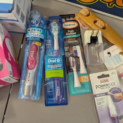Assortment Of Home Health Care Items Pill Boxes Compact Bags Tooth Brushes (G)