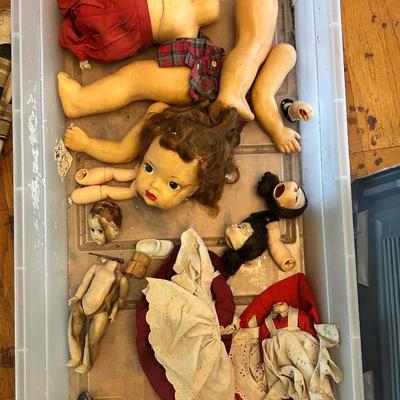 Vintage dolls, doll repair parts