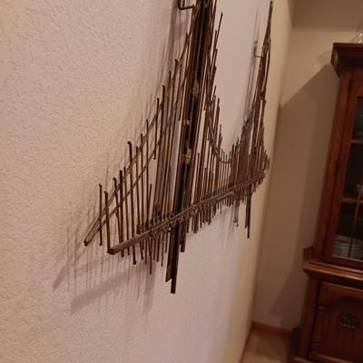 C JERE MID-CENTURY METAL WALL HUNG GOLDEN GATE BRIDGE