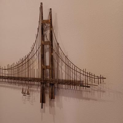 C JERE MID-CENTURY METAL WALL HUNG GOLDEN GATE BRIDGE