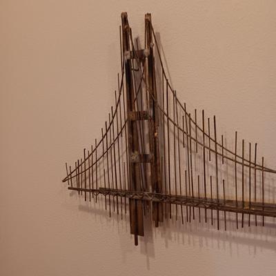 C JERE MID-CENTURY METAL WALL HUNG GOLDEN GATE BRIDGE