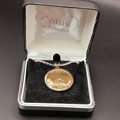 COLORADO STATE QUARTER PENDANT ON STERLING CHAIN