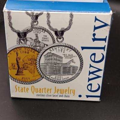 COLORADO STATE QUARTER PENDANT ON STERLING CHAIN