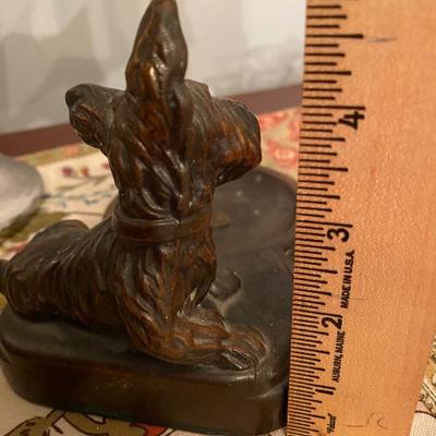 Antique 1900s Cast iron Scottie Dog trinket tray, coin holder