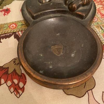 Antique 1900s Cast iron Scottie Dog trinket tray, coin holder