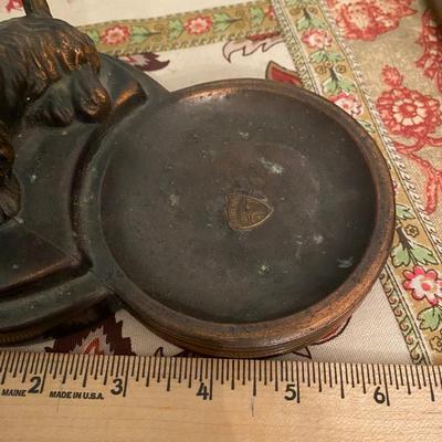 Antique 1900s Cast iron Scottie Dog trinket tray, coin holder