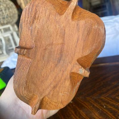 Carved horn bird on wood base