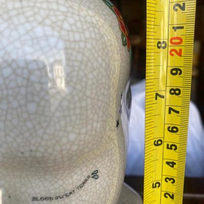 Traditional Tattooed Phrenology Head Bust