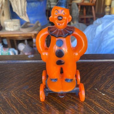 Rosen Rosbro Halloween Zook The Clown Pull Toy RARE 1950s