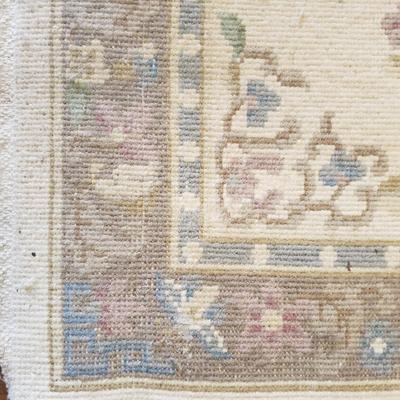 8.5' x 5.5' and 4' x 2.5' Cream with Blues Oriental Style Area Rugs (LR-KD)
