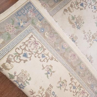 8.5' x 5.5' and 4' x 2.5' Cream with Blues Oriental Style Area Rugs (LR-KD)