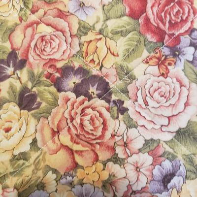 Hand-Quilted Rose and Greens Wall Hanging (B1-KD)