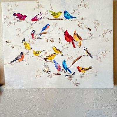 Bird print & sconces